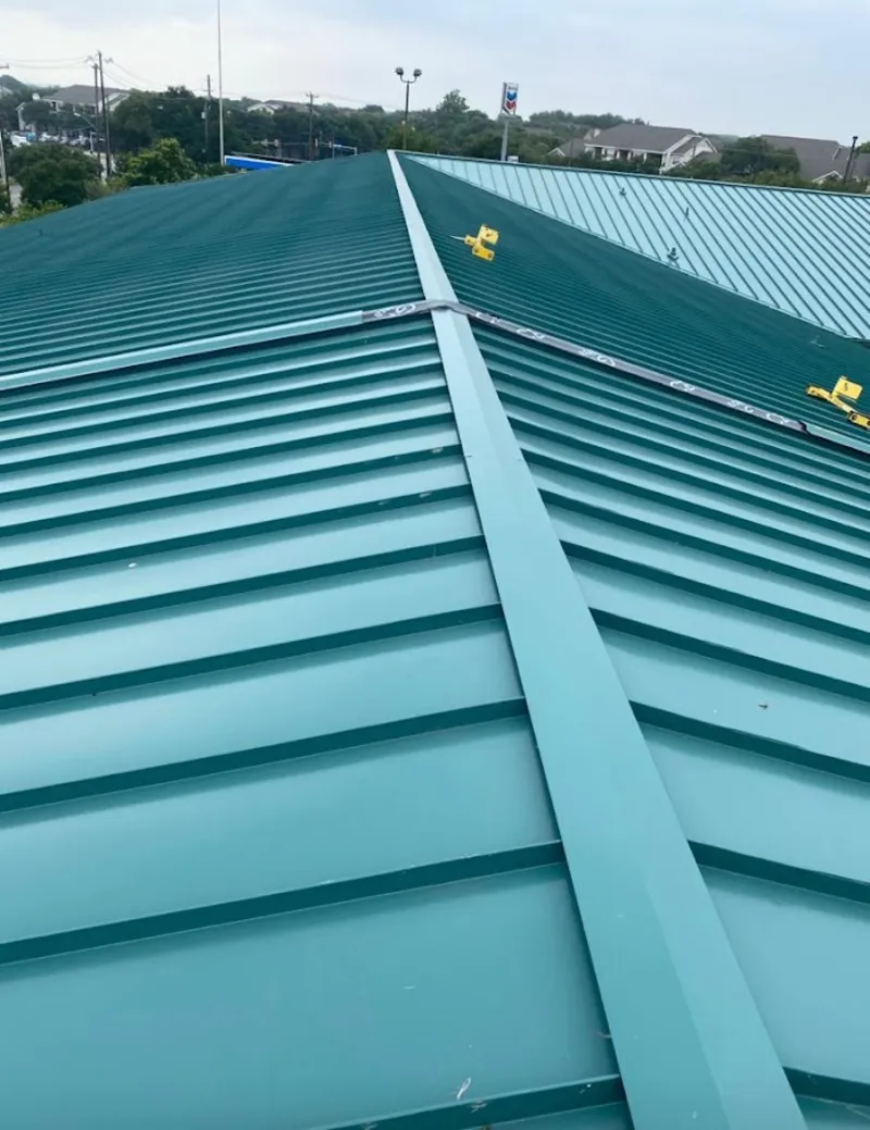 Green commercial metal roof ridge and valley for Metal Roof Repair in Milledgeville